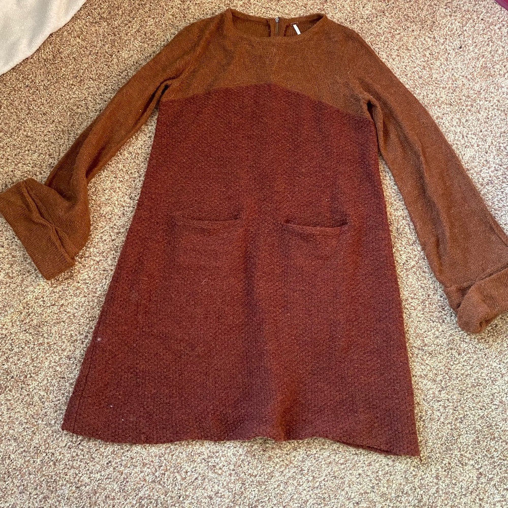 Free People brown sweater dress women’s M